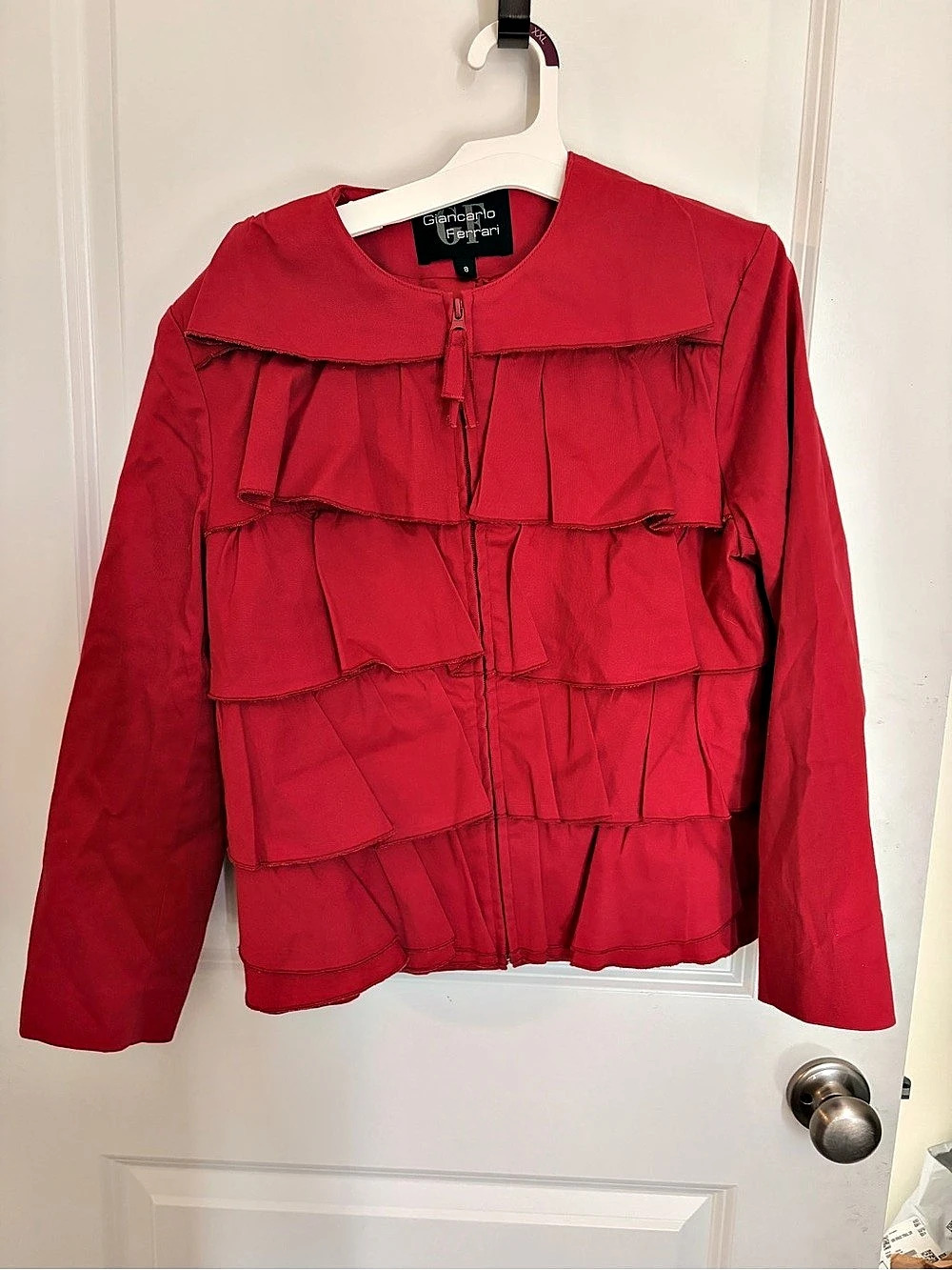 Giancarlo Ferrari Red Jacket Size 8 Like New